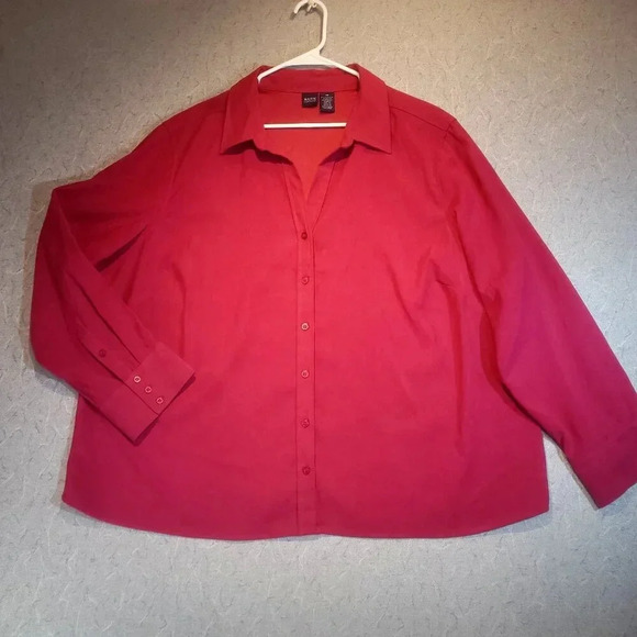 BASIC Women's Long Sleeve Suede like Blouse Size  3X - Picture 1 of 11
